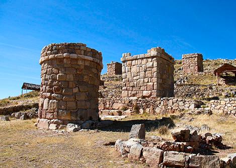 The ruins of Cutimbo, an ancient burial site located in the Puno region near Lake Titicaca.