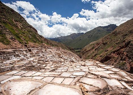 The Maras Salt Mines, pools built by ancient Peruvians to collect salt from an underground source.