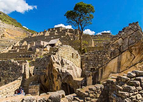 The Temple of the Condor at Machu Picchu, whose shape resembles that of a condor in flight.