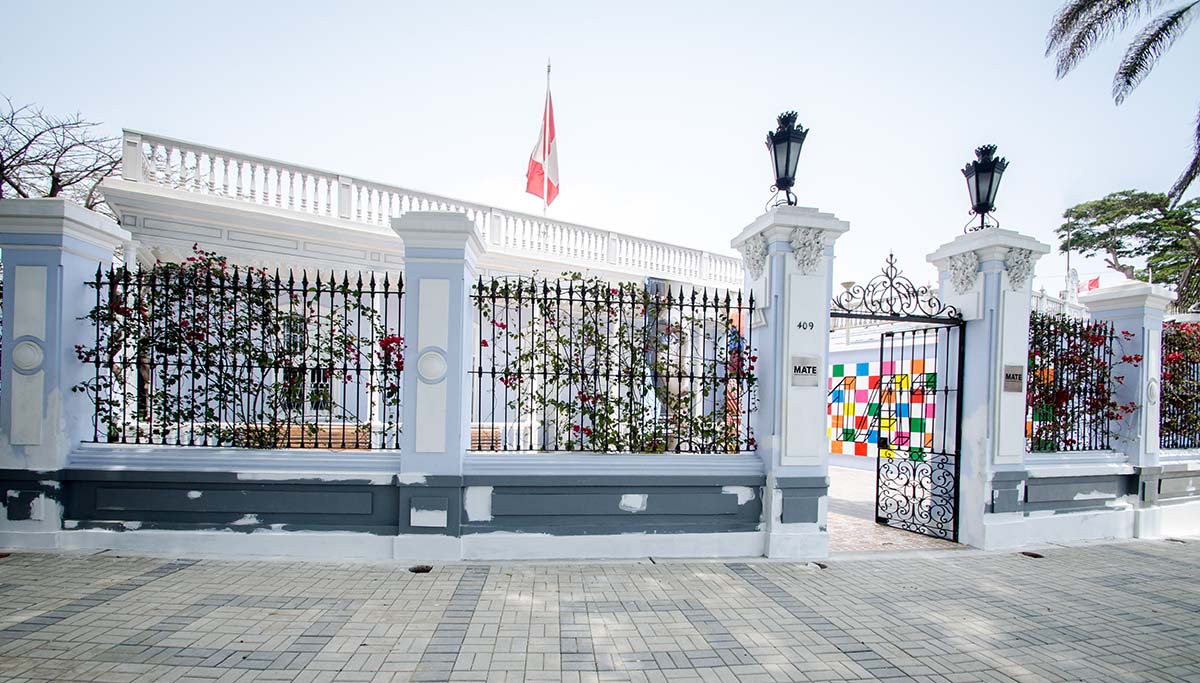 The sky blue painted exterior of Museo Mario Testino (MATE), located a few blocks from the Barranco main square.